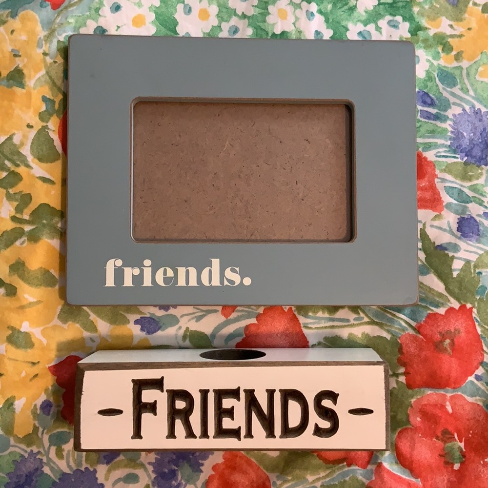 Friends Frame & Wooden Votive Candle Holder Bundle AS IS